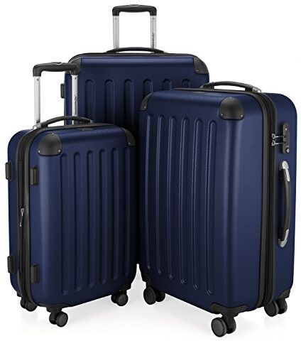 Hauptstadtkoffer SPREE Set di 3 valigie, Valigie rigide, Trolley con 4 doppie ruote, Bagaglio da viaggio opaco, Set da viaggio, TSA, (S, M e L), Blu scuro