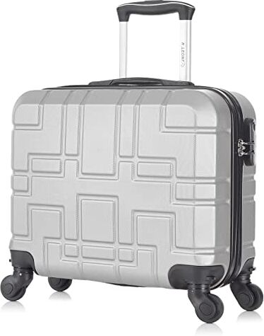 Leone Valigia EasyJet 45x36x20 cm Trolley Bagaglio a mano in ABS 4 Ruote (Argento, 8088 Valigia 45x4x20cm)