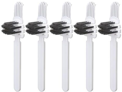 Generic Spazzola per Pulizia Spazzola per Capelli Pulitore Portatile per Spazzola per Capelli in Plastica Salva Sforzo Maniglia Comoda Confezione da 5 per i Viaggi (WHITE)