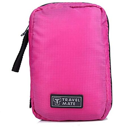 GFRGFH Borsa portaoggetti cosmetica pieghevole portatile con cerniera Organizer per trucco da viaggio di grande capacità, per casa, regalo(rosa rossa)