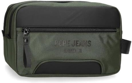 Pepe Jeans Bromley Beauty case due scomparti adattabile verde 26 x 16 x 12 cm Poliestere, Verde, Taglia unica, Beauty case a due scomparti adattabile