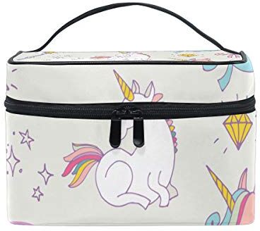 BALII Beauty case da viaggio con unicorno e farfalla, per donne e ragazze