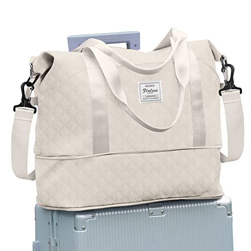 SEAFEW 40x20x25 Ryanair Borsa da Viaggio Bagaglio a Mano Borsone da Viaggio Espandibile Borsa Palestra Borsone Palestra Valigia Borsa da Weekend Borsone Valigia Borsa a Mano,B5-beige