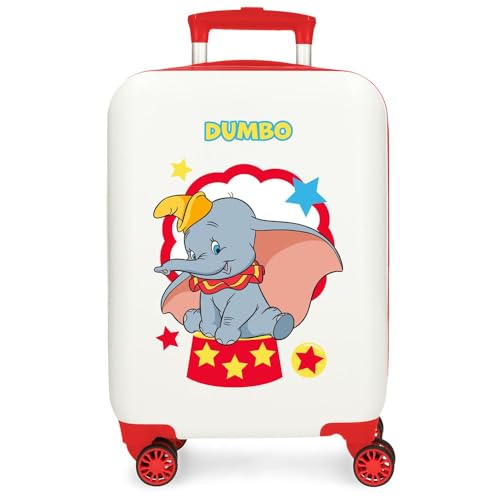 Disney Joumma  Dumbo Circus Valigia da cabina bianca 33 x 50 x 20 cm Rigida ABS Chiusura a combinazione laterale 28,4 L 2 kg 4 ruote doppie bagaglio a mano, bianco, Valigia cabina