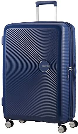 American Tourister Soundbox, Spinner Espandibile Bagaglio a Mano Unisex Adulto, Blu (Midnight Navy), L (77 cm 110 L)