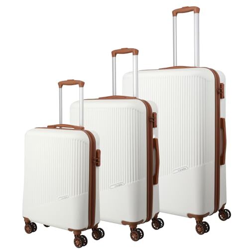 travelite Set di 4 ruote valigia 3 pezzi dimensioni L/M/S, bagagli serie Bali: ABS gusci rigidi trolley, cognac, Taglia unica, Set trolley rigido L/M/S
