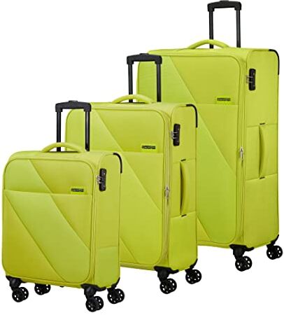 American Tourister Sun Break Set di 3 Valigie, Verde (Lime)