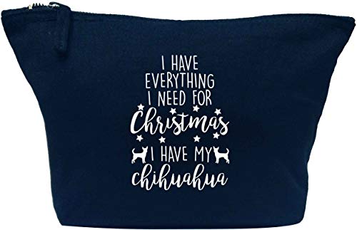 Creative Flox Borsa per trucco creativa, motivo: Chihuahua, colore: blu navy