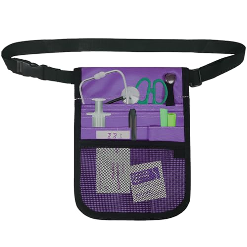 Fecfucy da infermiera Custodia organizer per allattamento multi scomparto,Borsa porta attrezzi organizer in vita con cintura regolabile, tasca per grembiule da infermiera durevole