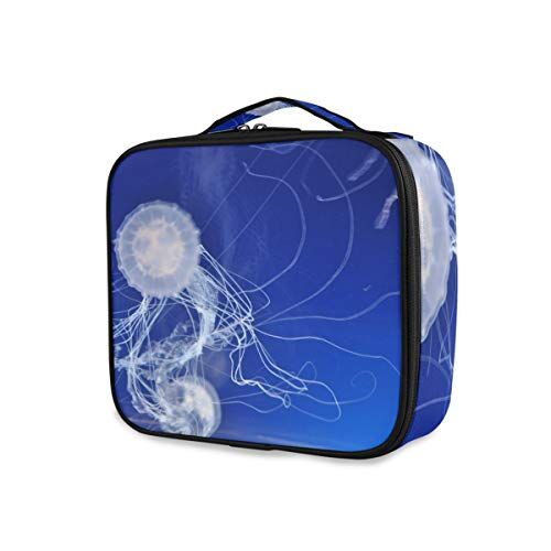 MONTOJ Beauty case da viaggio con meduse, colore: Bianco
