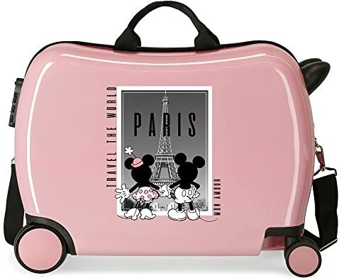 Disney Topolino e Minnie Travel the World Paris Nude Valigia per bambini 50x39x20 cm ABS rigido Chiusura laterale con combinazione 34L 1,8 kg Bagaglio a mano 4 ruote