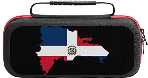 Generic0404 Borsa da trasporto rigida protettiva da viaggio con 20 cartucce di gioco con bandiera della Repubblica Dominicana