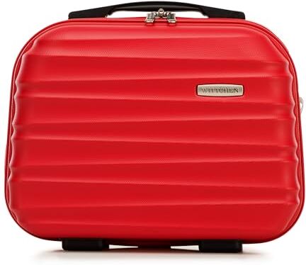 WITTCHEN Necessaire da viaggio Valigia da viaggio Bagaglio a mano Valigia cabina Valigia in ABS Serratura a combinazione Linea GROOVE Beauty case Rosso