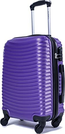 Leone Valigia EasyJet 45x36x20 cm Trolley Bagaglio a mano in ABS 4 Ruote (Viola, 2030 Valigia 50x33x9,5 cm)