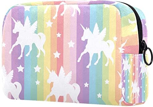 SORANO Borsa cosmetica Borsa da viaggio Borsa da viaggio Colorato Arcobaleno Bianco Unicorno Stelle