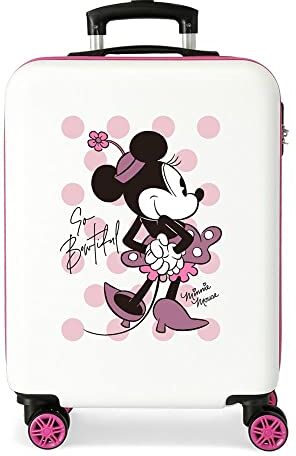 Disney have a good Time Minnie So beautiful Valigia da cabina rosa 38x55x20 cm ABS rigido Chiusura laterale con combinazione 35L 2 kg 4 doppie ruote bagaglio a mano