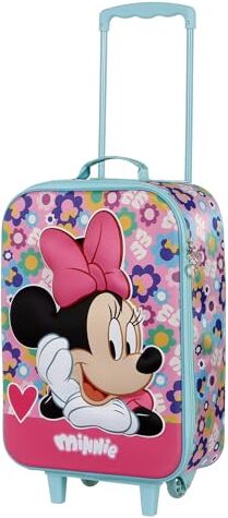 Disney Minni Mouse Heart-Valigia Trolley Soft 3D, Rosa, 17 x 33 x 52 cm, Capacità 26 L