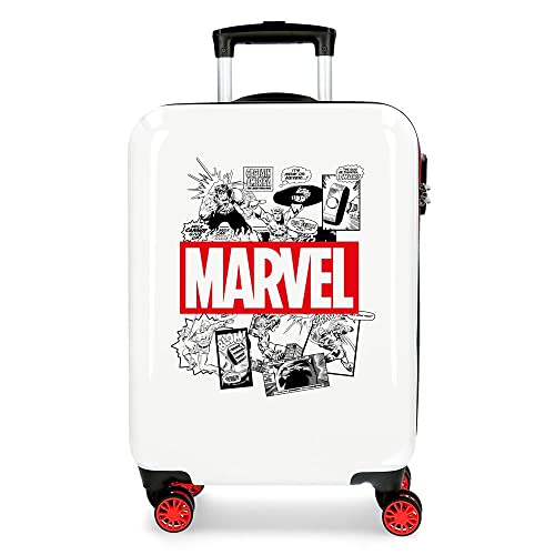 Marvel Avengers Comic Trolley cabina Bianco 40x55x20 cms Rigida ABS Chiusura a combinazione numerica 34L 2,6Kgs 4 doppie ruote Bagaglio a mano
