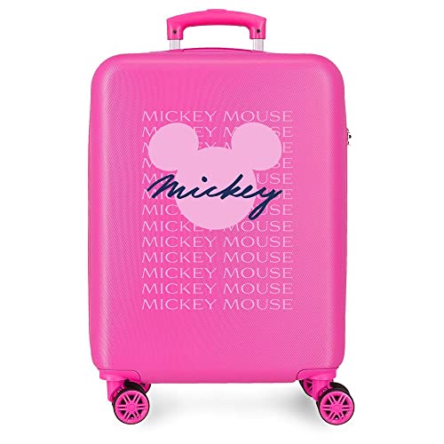 Disney have a good Time Mickey signature Valigia da cabina rosa 38x55x20 cm ABS rigido Chiusura laterale con combinazione 35L 2 kg 4 doppie ruote bagaglio a mano