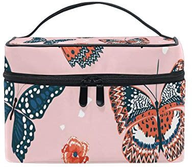 hengpai Trousse da viaggio con farfalla, colore: Rosa