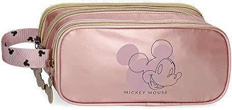 Disney Mickey Outline Custodia tripla in poliestere, 22 x 10 x 9 cm, colore: Rosa