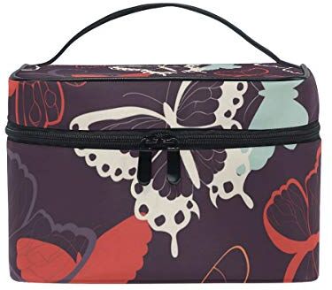 hengpai Beauty case da viaggio con farfalle colorate Multicolore 1 Taglia unica