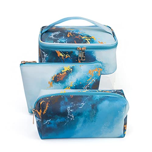 SH-RuiDu 3 sacchetti di trucco, borsa cosmetica portatile da viaggio sacchetto di trucco con cerniera impermeabile borse da toilette per le donne