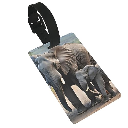 ZISHAK Etichette per bagagli con elefanti e elefanti, etichette uniche per bagagli da viaggio, etichette identificative per donne e uomini