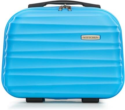 WITTCHEN Necessaire da viaggio Valigia da viaggio Bagaglio a mano Valigia cabina Valigia in ABS Serratura a combinazione Linea GROOVE Beauty case Blu