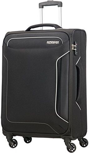 American Tourister Holiday Heat Valigia, Spinner M (67 cm-66 Litri), lucchetto tsa, Nero (Black)