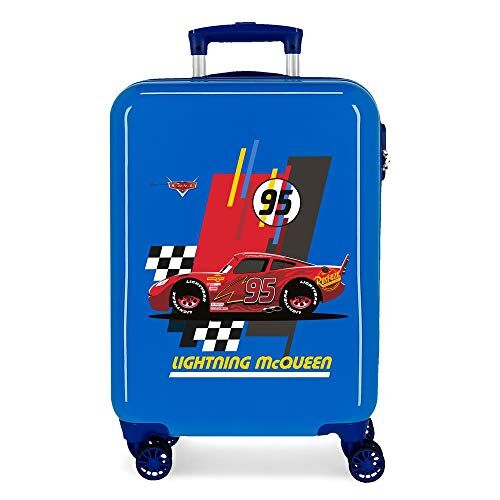 Disney Cars Lightning Mcqueen Trolley cabina Azzurro 37x55x20 cms Rigida ABS Chiusura a combinazione numerica 34L 2,6Kgs 4 doppie ruote Bagaglio a mano