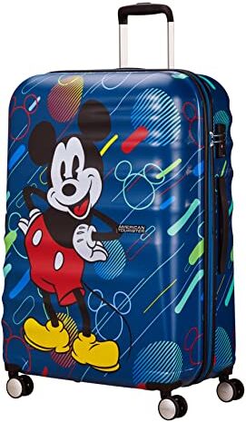 American Tourister Wavebreaker Disney Spinner L, Bagaglio per bambini, 77 cm, 96 L, Multicolore (Mickey Future Pop)