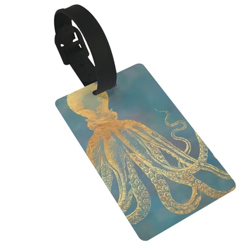 Amrole Etichetta per bagagli per valigie etichette identificative per donne uomini viaggi rapidamente spot valigia Golden Octopus