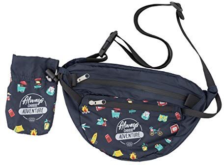 Mr. Wonderful Foldable Bum Bag-Always Choose Adventure, Multi, Unica