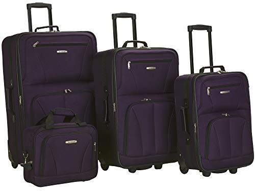 Rockland Bagagli Journey Softside Verticale Set, Viola, 4-Piece Set (14/19/24/28), Journey Set di valigie verticali Softside