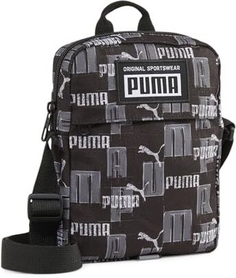 Puma Academy Portable, Borse a Tracolla Adulti Unisex, Black-Logo AOP, OSFA