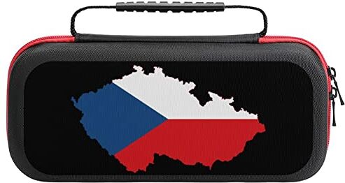 Generic0404 Borsa da trasporto rigida protettiva da viaggio con mappa della bandiera della Repubblica Ceca, compatibile con 20 cartucce di gioco