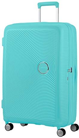 American Tourister Soundbox, Spinner Espandibile Bagaglio a Mano Unisex Adulto, Blu (Poolside Blue), L (77 cm 110 L)