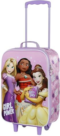 Disney Principesse  Power-Valigia Trolley Soft 3D, Lilla, 17 x 33 x 52 cm, Capacità 26 L