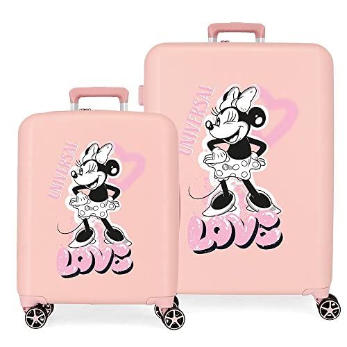 Disney Set valigie  Minnie Heart Nude 55/70 cm Rigido ABS Chiusura TSA integrata 88L 6,8 kg 4 Doppie ruote Bagaglio a mano