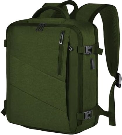 Leyrica Zaino da Viaggio per Easyjet 45x36x20, Bagaglio a Mano Borsone Cabina Zaino per Viaggiare in Aereo per Laptop Daypack Casual Zaino Università Zaino (Verde)