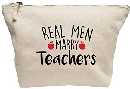 Creative Flox Trousse creativa per trucchi con scritta"Real Men Marry Teachers