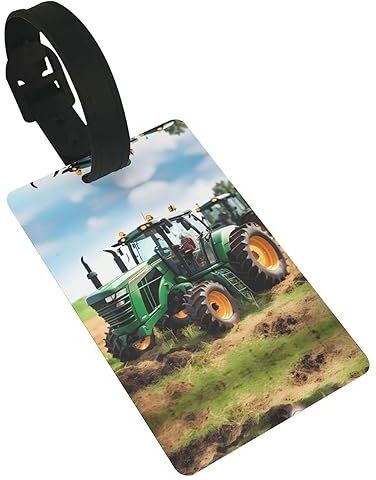 MQGMZ Azienda Agricola Trattore Stampa Valigia Tag Etichette Bagagli,Strumento Borsa In Pelle Case Tag Accessori Da Viaggio