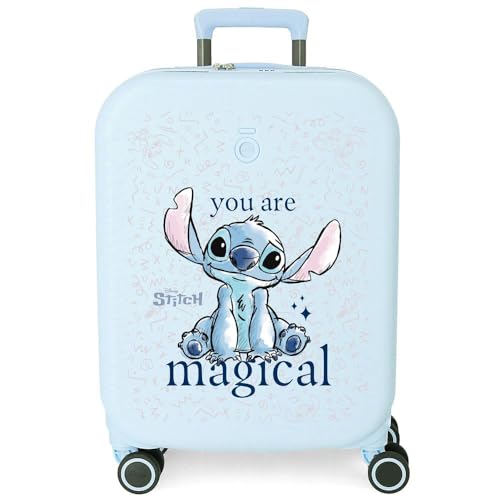 Disney Joumma Stitch You Are Magical Valigia da Cabina Blu 40 x 55 x 20 cm Rigida ABS Chiusura TSA 37 L 2,74 kg 4 ruote doppie bagaglio a mano, blu, Valigia cabina