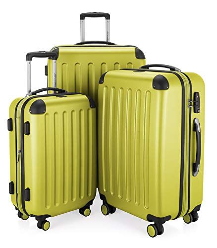 Hauptstadtkoffer SPREE Set di 3 valigie, Valigie rigide, Trolley con 4 doppie ruote, Bagaglio da viaggio opaco, Set da viaggio, TSA, (S, M e L), Farn