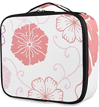 FANTAZIO Trousse per trucchi, motivo: fiori rossi