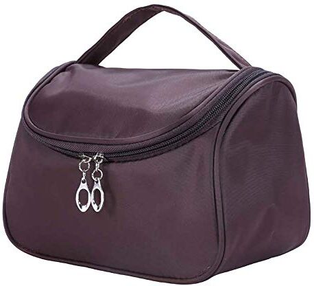 Oyfel Astuccio per trucchi, grande borsa da bagno, cosmetici, da viaggio, da donna, unisex, colore: marrone, 1 pezzo