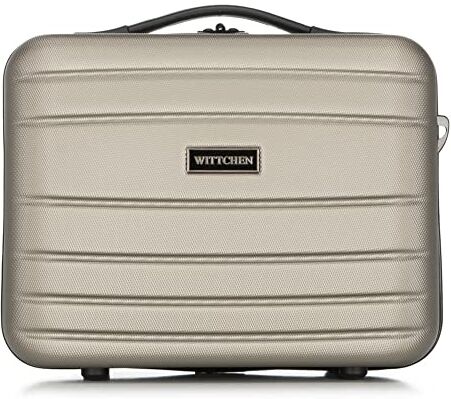 WITTCHEN Necessaire da viaggio Valigia da viaggio Bagaglio a mano Valigia cabina Valigia in ABS Serratura a combinazione Globe Linea Beauty case Champagne