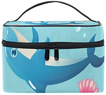 BALII Beauty case da viaggio con delfini e pesci