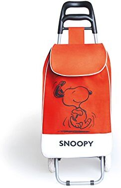 Excelsa Peanuts Snoopy Carrello Spesa, Tessuto, Rosso